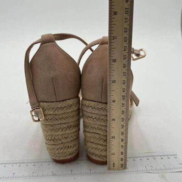 FOWT Nude Espadrille Ankle Straps Buckle Wedge Sandal Open Toe Platform Shoes - Picture 5 of 8